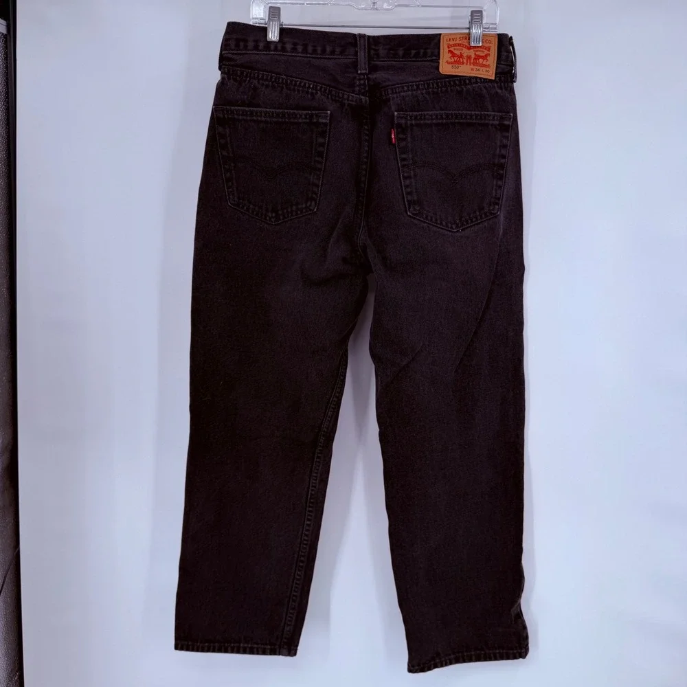 Levi's 550 Relaxed Fit Jeans Mens 32x28 Actual Black Denim Tapered Leg